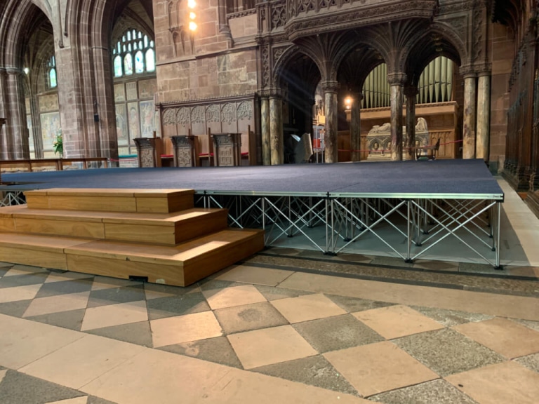 A portable staging solution for event companies and AV hire - Panel Systems